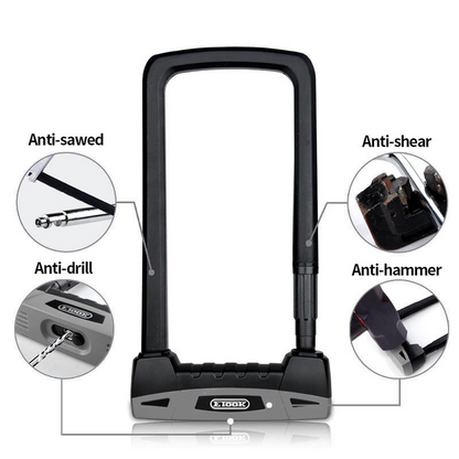 ETOOK Anti-Cut Steel U-Lock with Silicone Sleeve