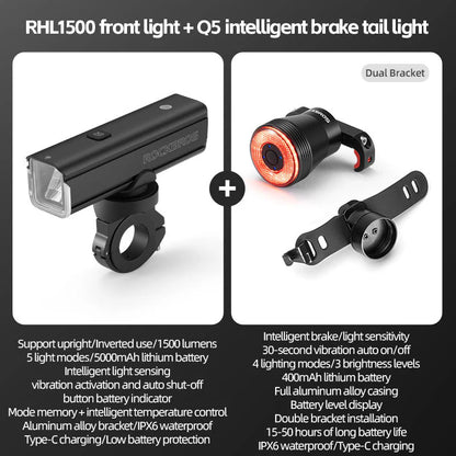 Rockbros RHL1500 Headlight & Smart Taillight Set