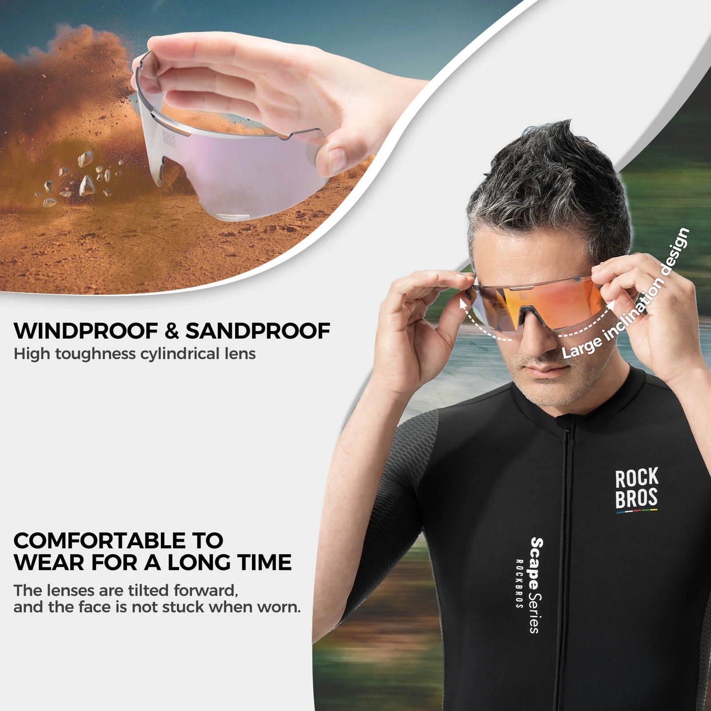 Rockbros Boundless Photochromic Cycling Sunglasses