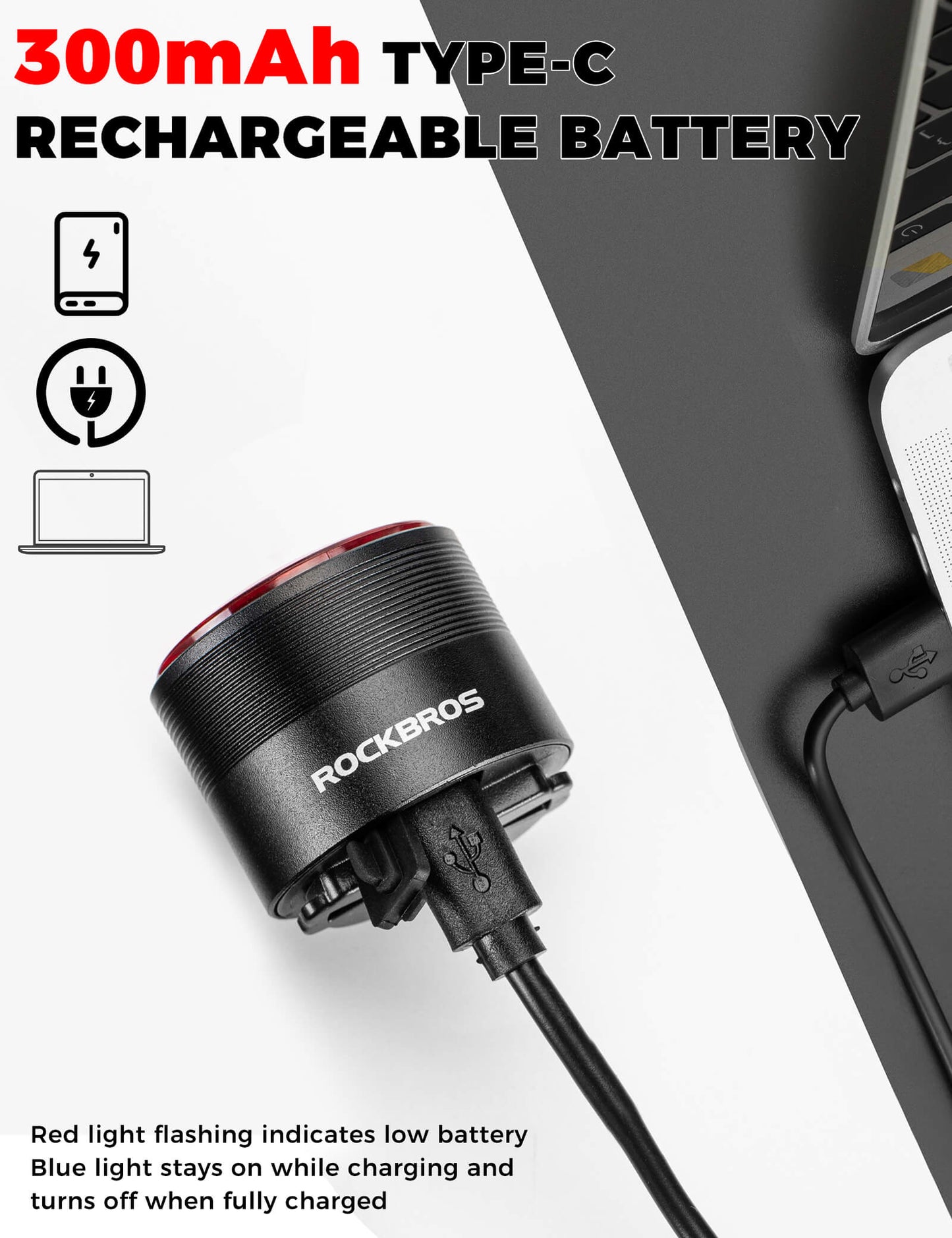 Rockbros Q3 Brake-Sensing Smart Tail Light