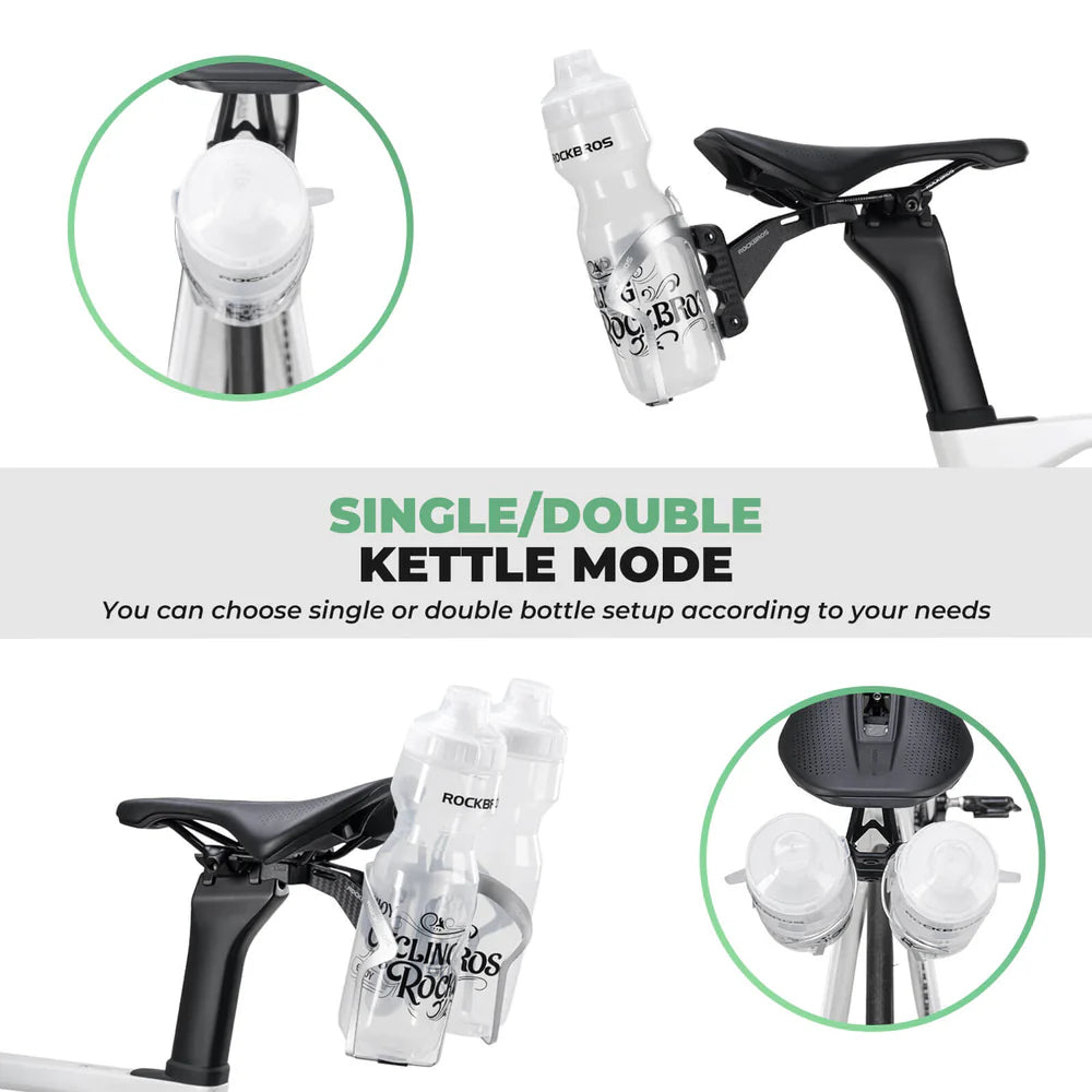 Dual Bottle Cage Saddle Mount Black