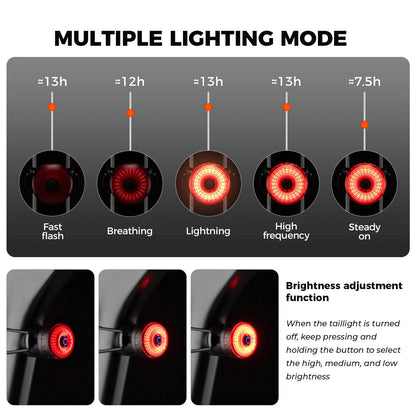 Rockbros R0 Smart Waterproof Handle Plug Tail Light