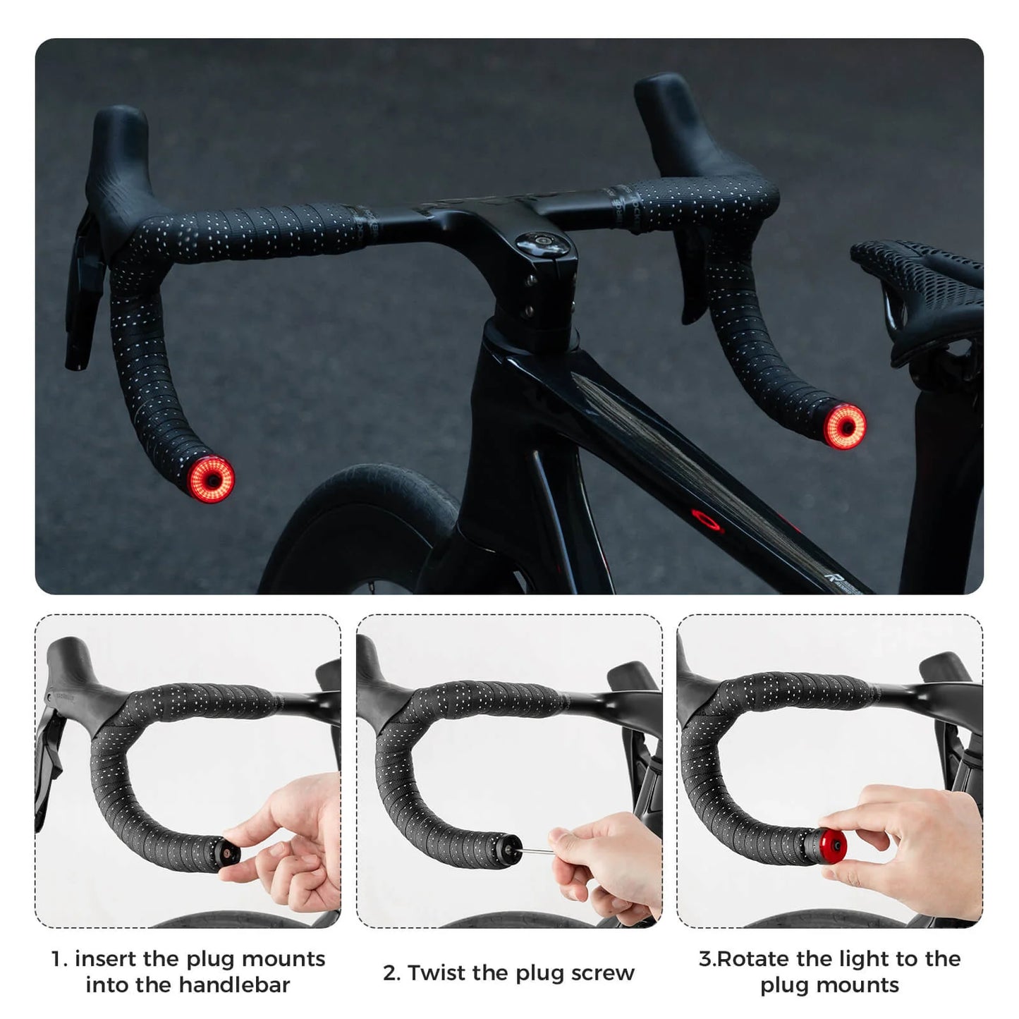 Rockbros R0 Smart Waterproof Handle Plug Tail Light