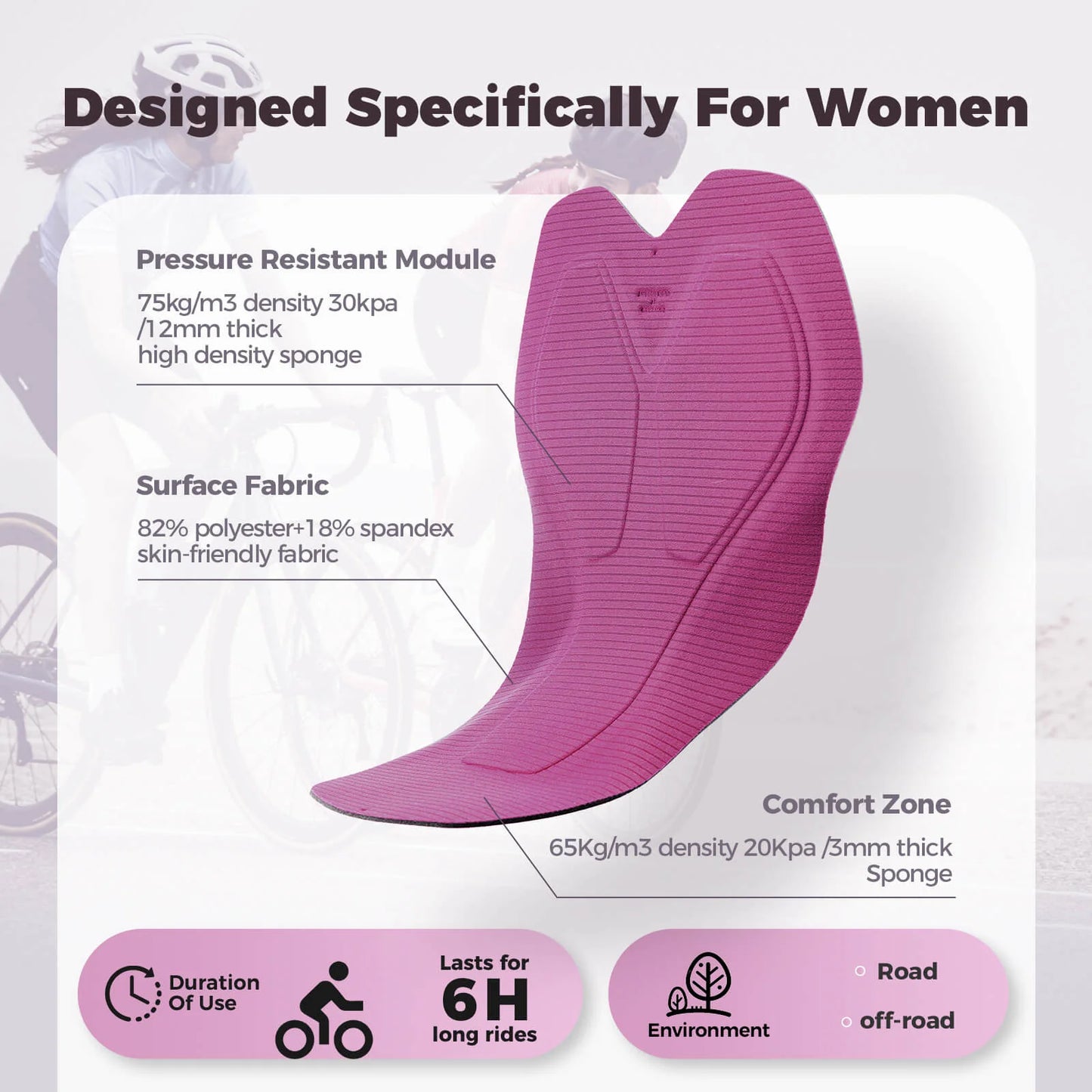 Rockbros Women's Padded Cycling Skirt